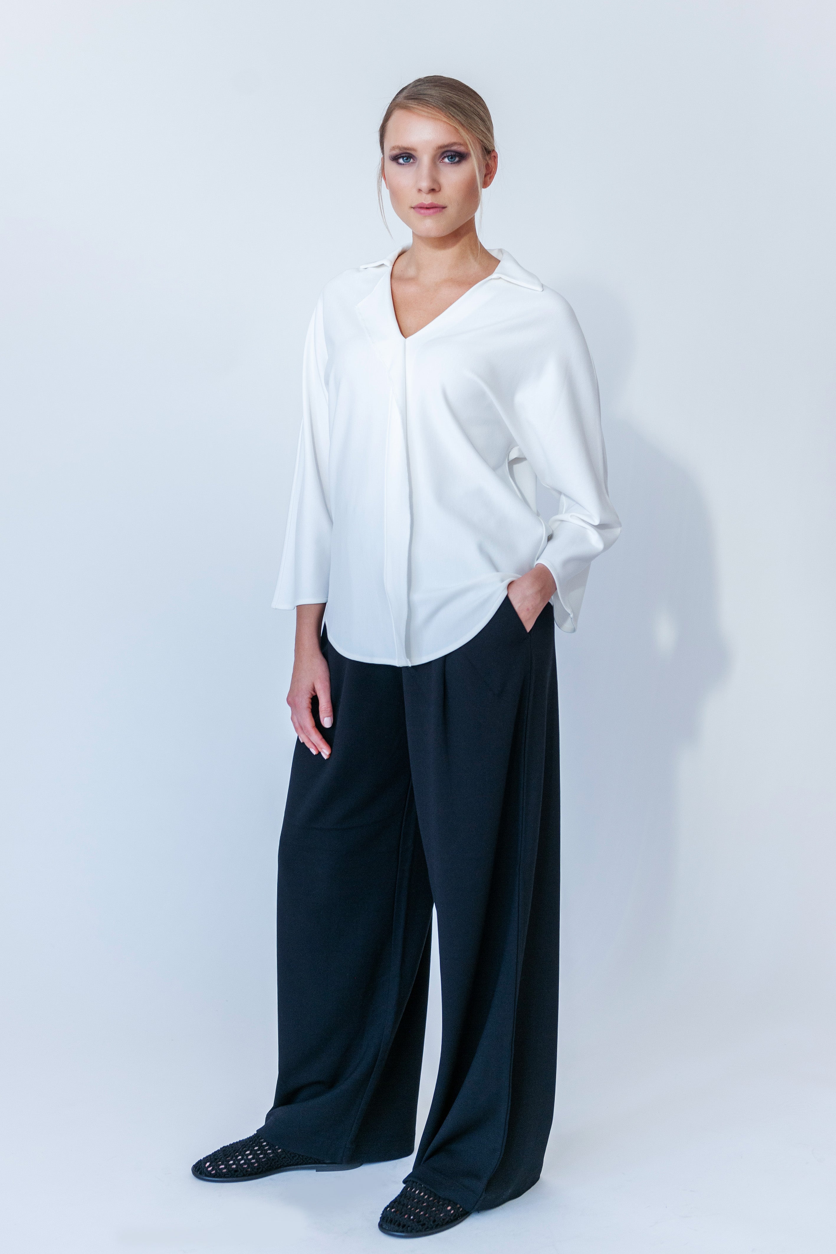 Bluse folded front Code 124 OFF WHITE