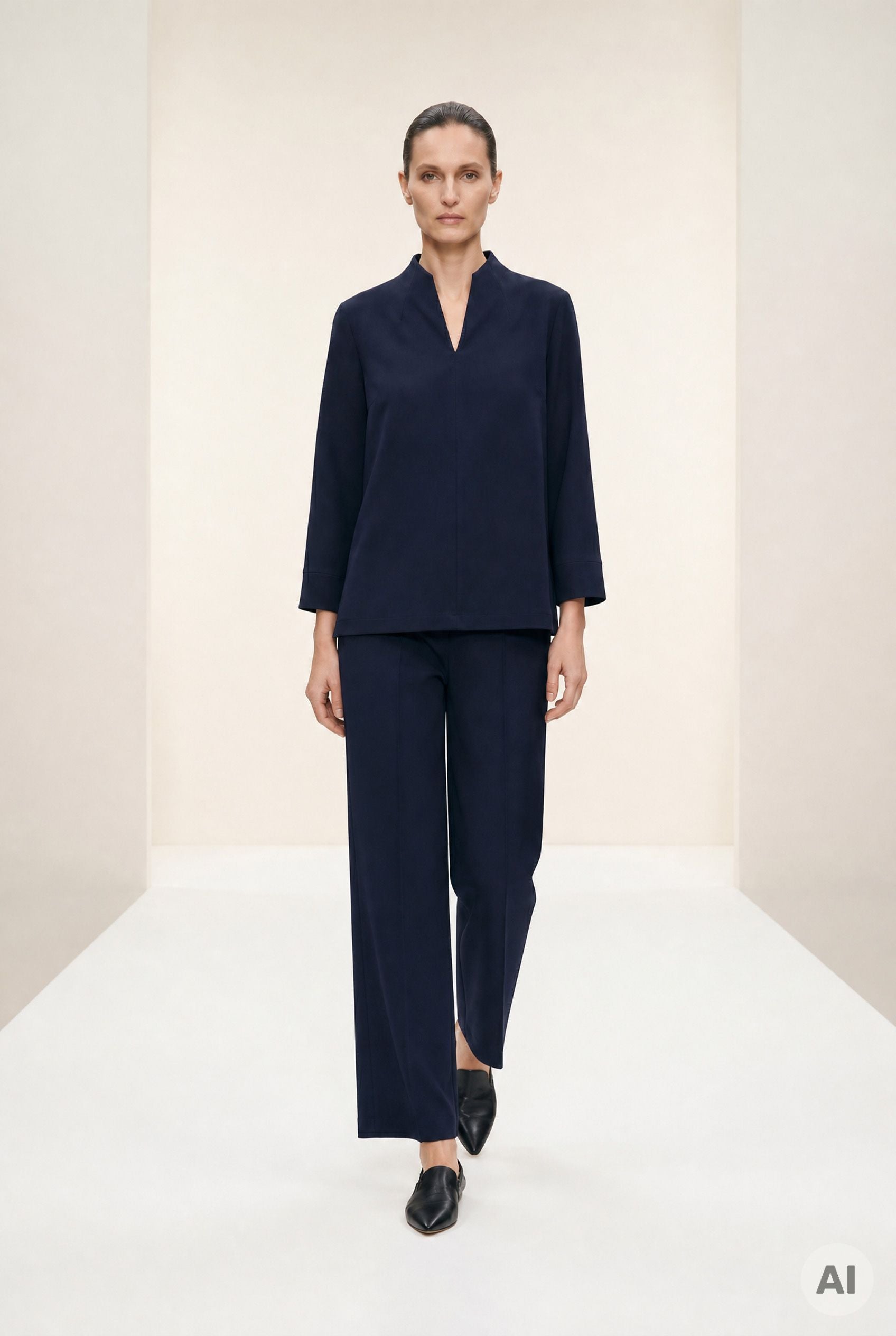 Kelchkragen Sweat Code 90 Navy