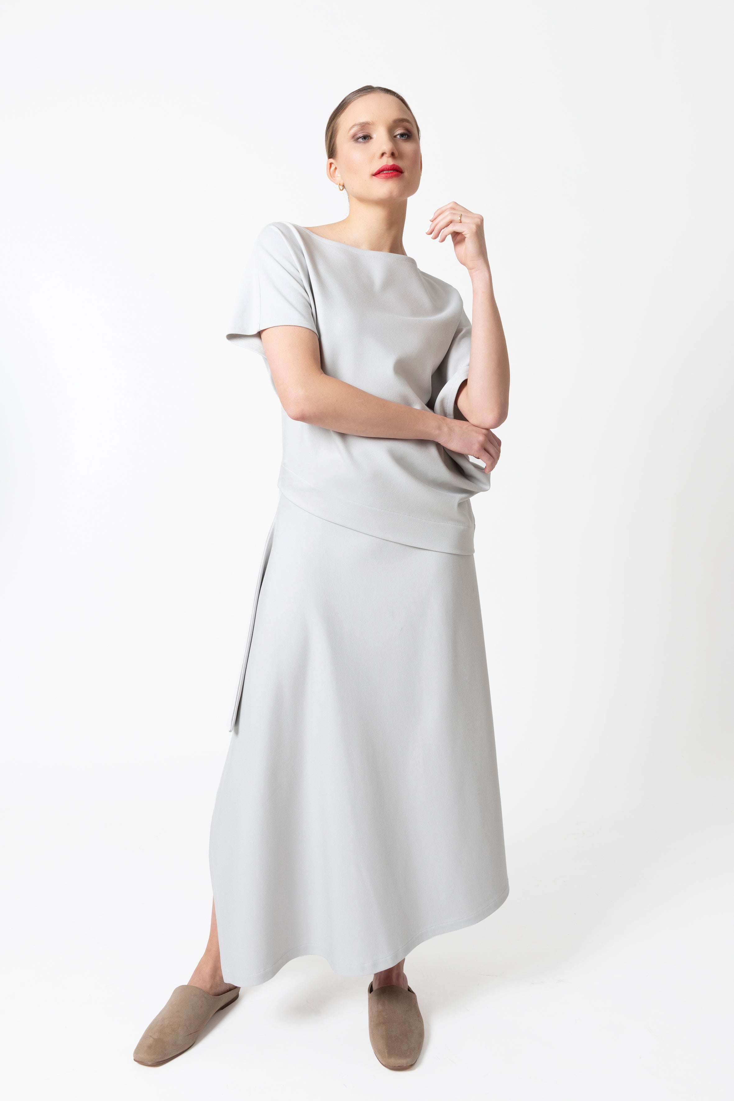 Asymetric Shirt Code 151 Soft Grey