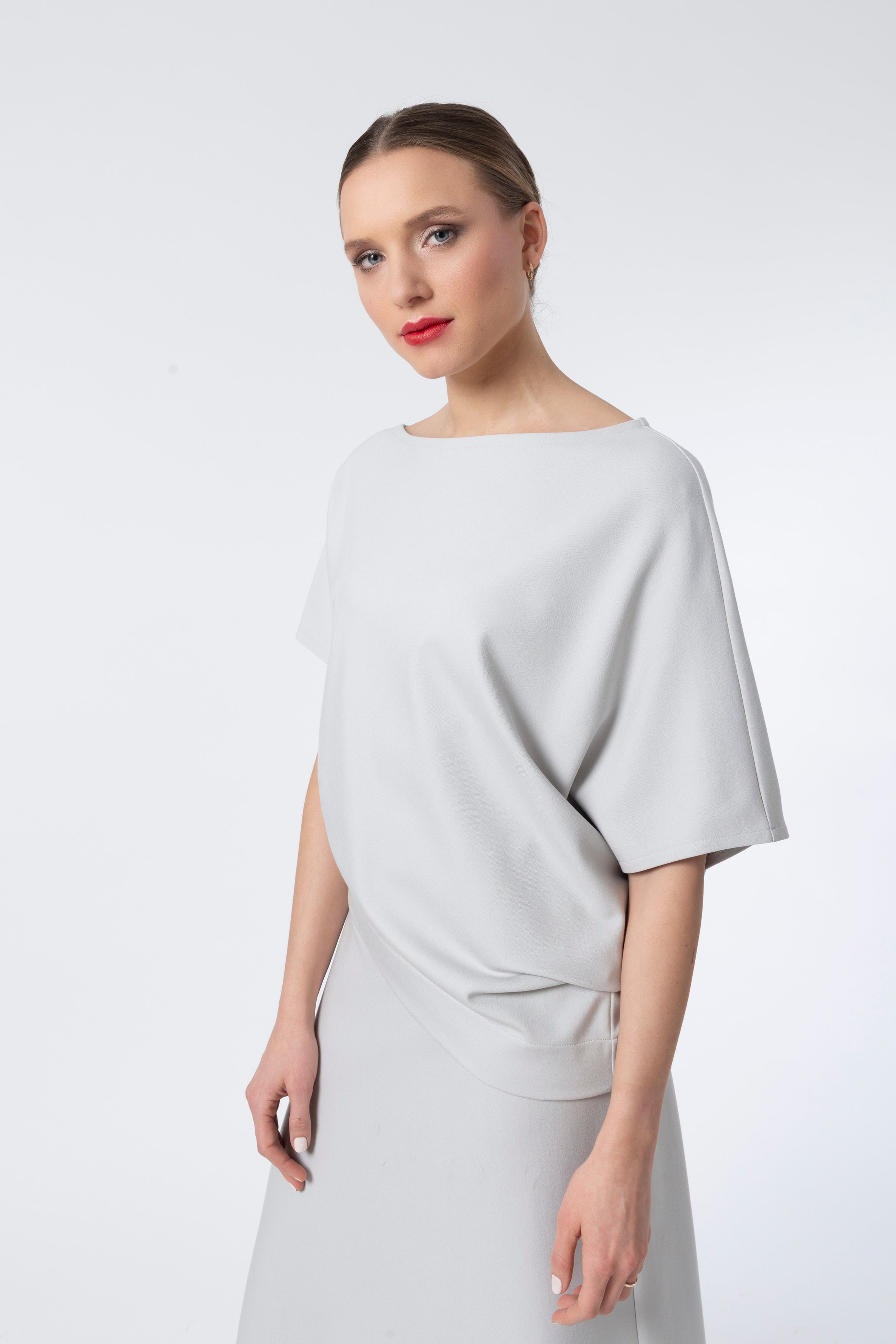 Asymetric Shirt Code 151 Soft Grey