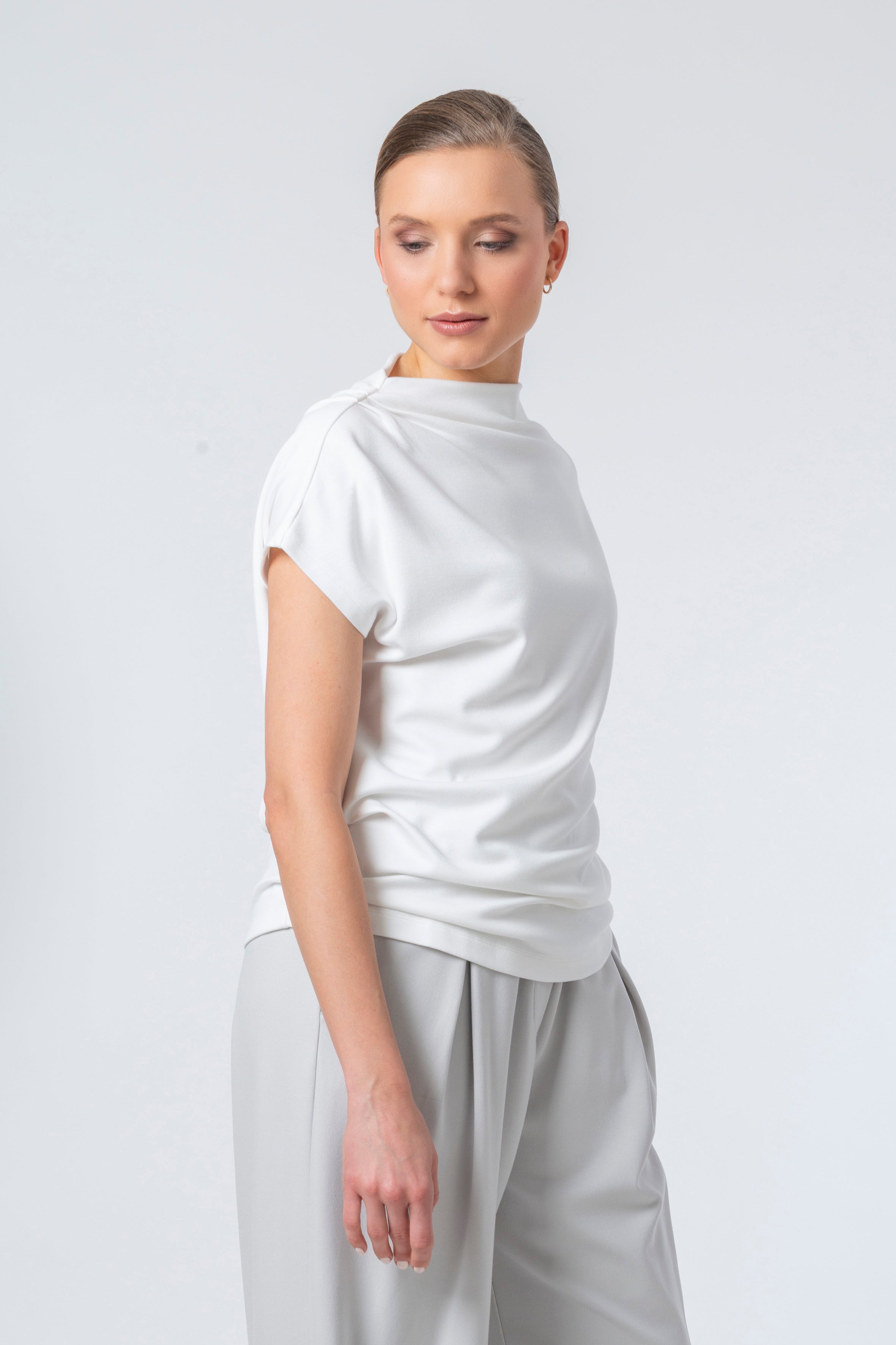 Shirt Code 152 asymetric Collar Off White