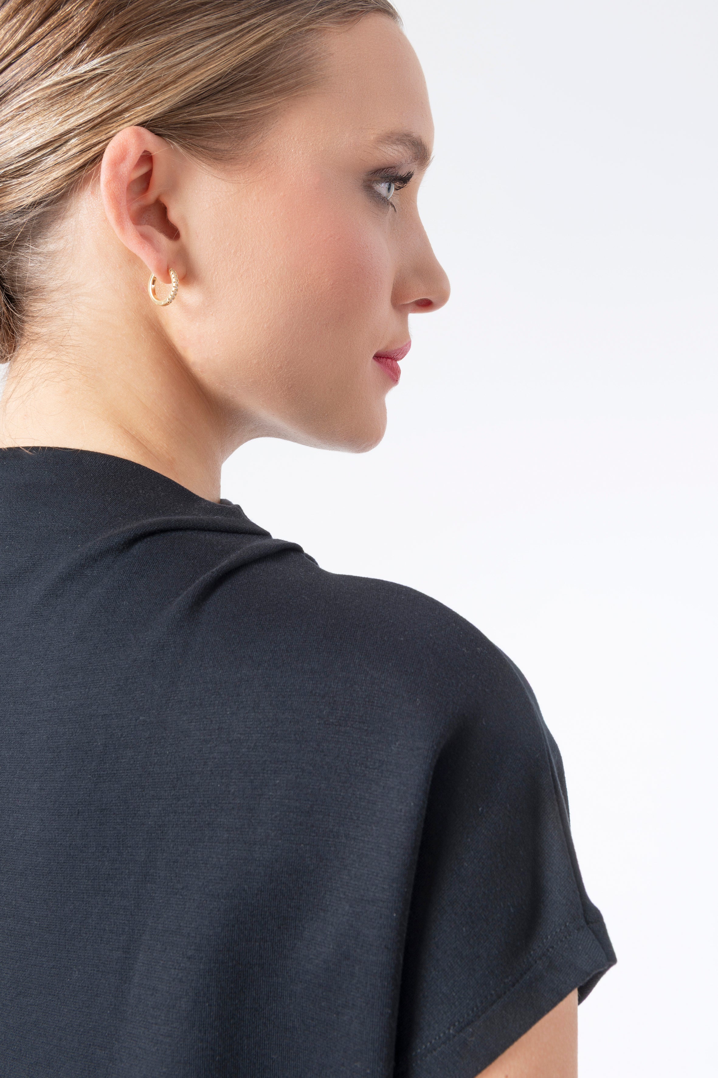 Shirt Code 152 asymetric Collar Black