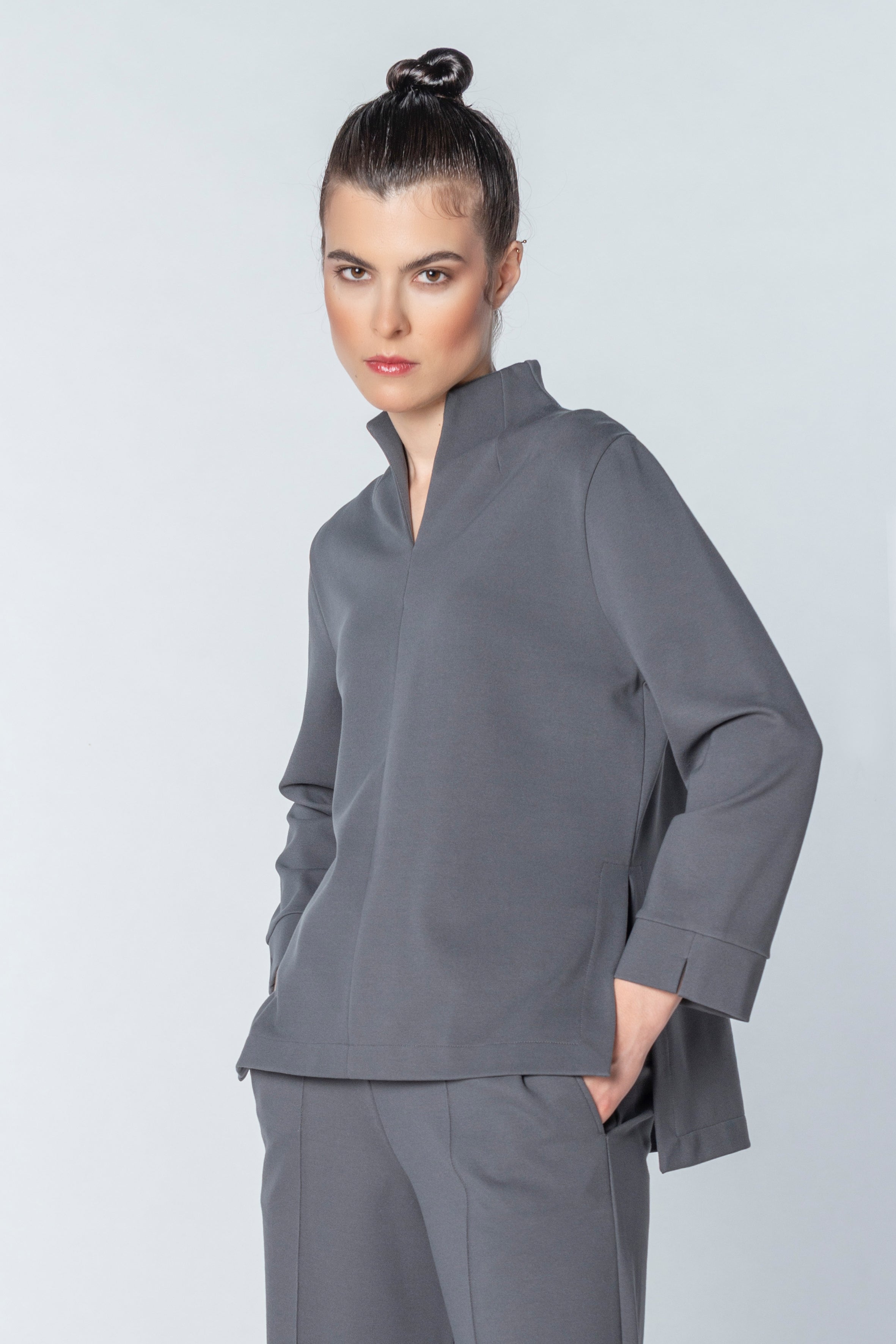 Goblet collar Sweat Code 90 Shadow