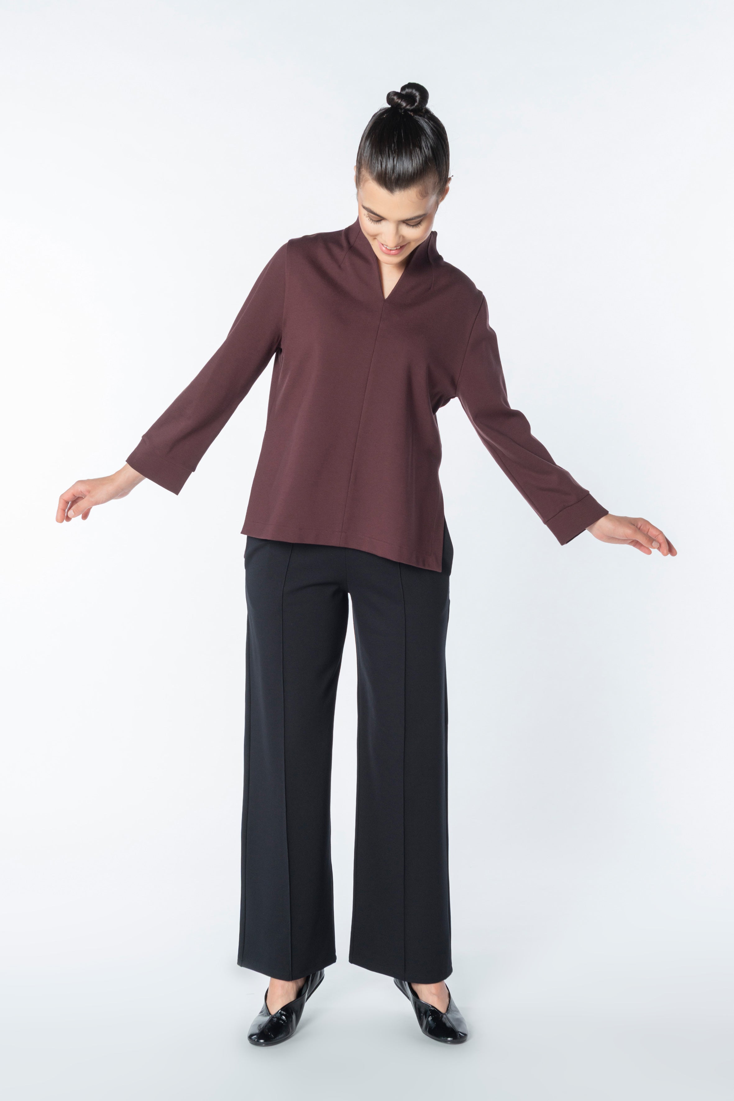 Goblet collar Sweat Code 90 Bitter Chocolate