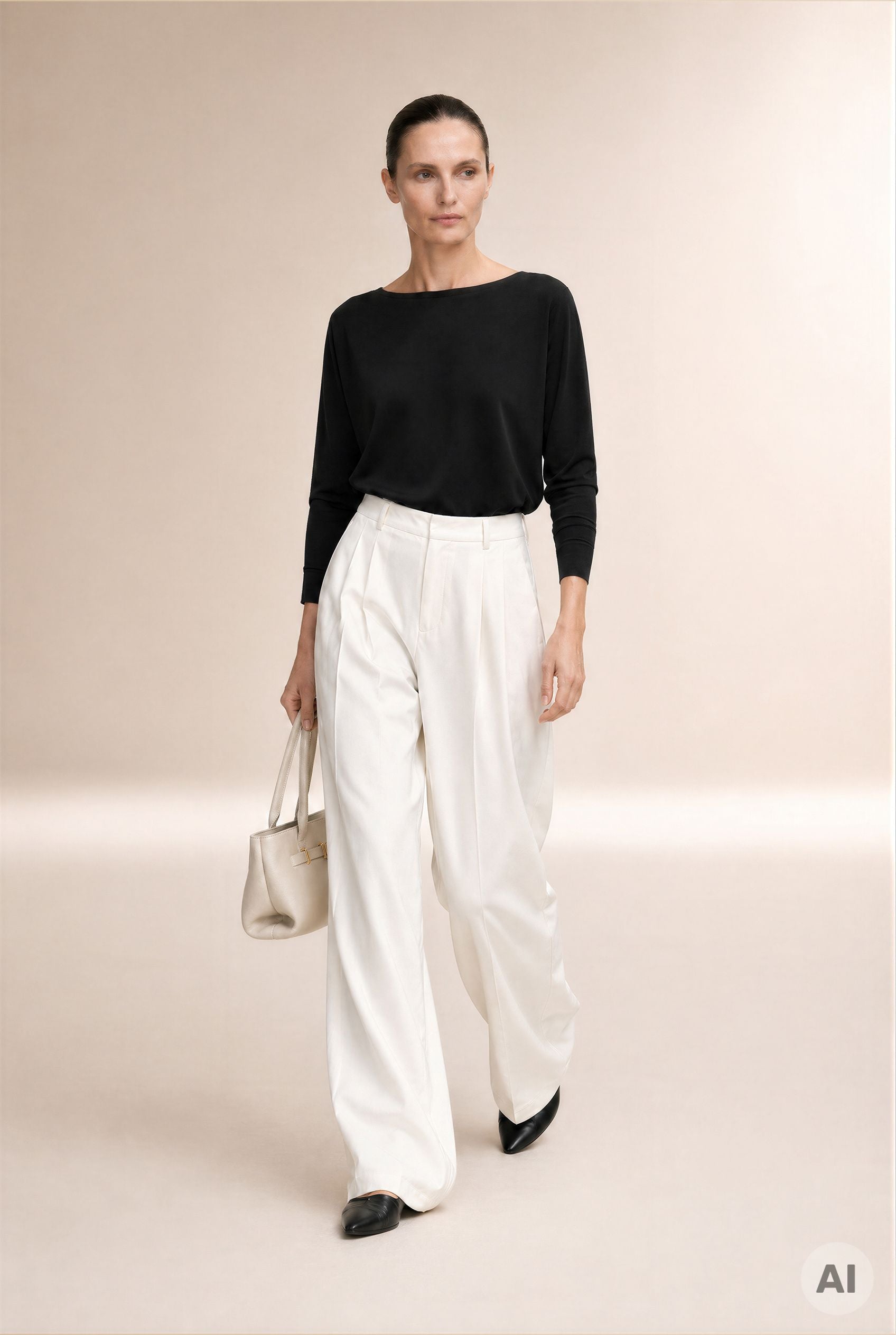 Bat Sleeve Shirt 3/4 Code 15_1 Black