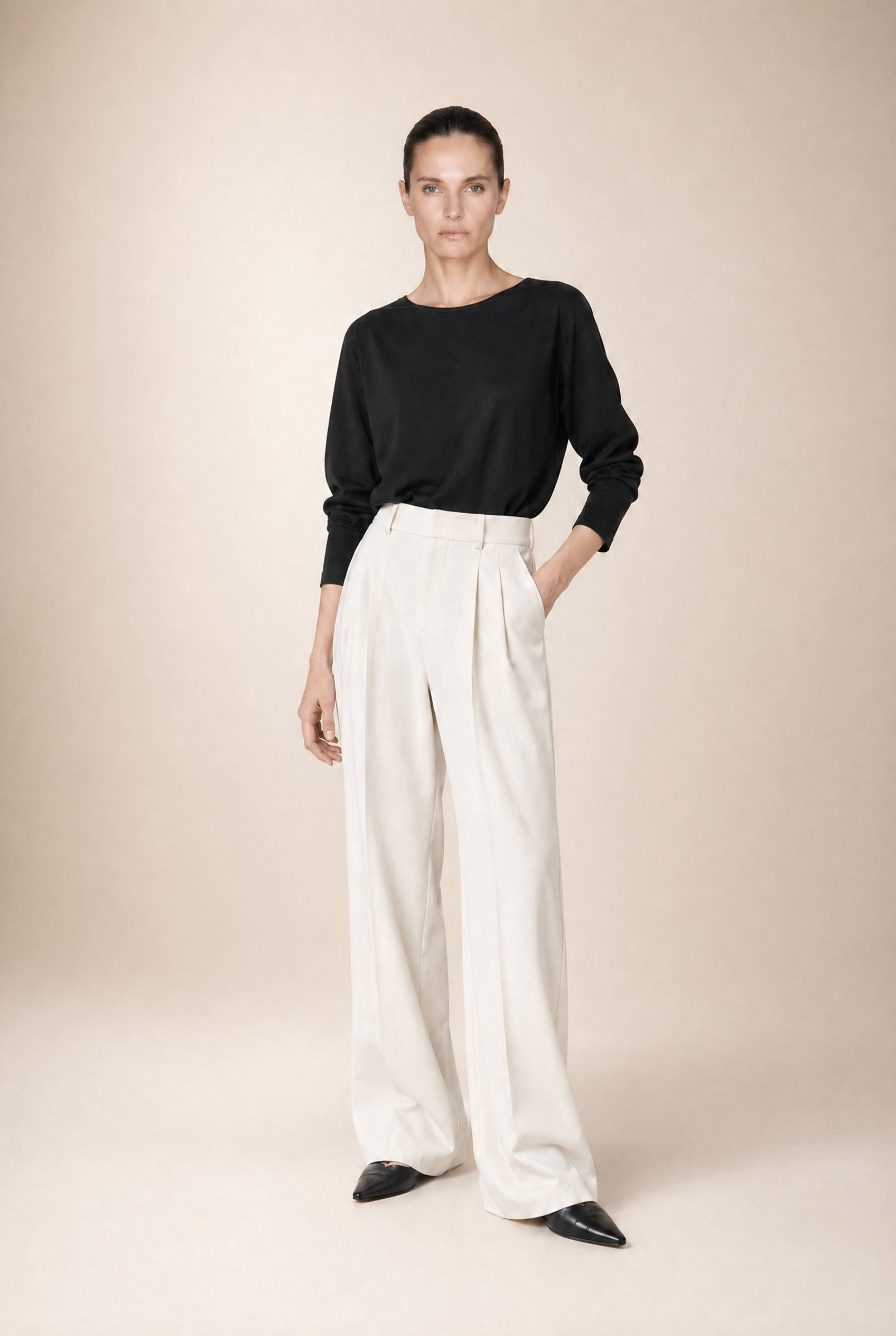 Bat Sleeve Shirt 3/4 Code 15_1 Black
