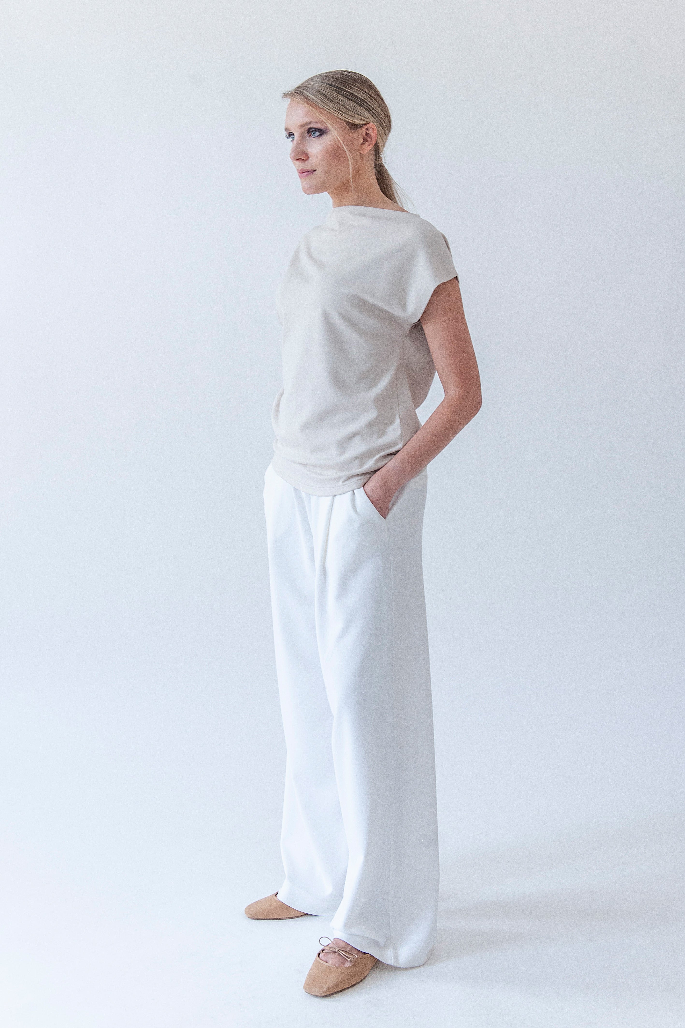 Shirt draped shoulder Code 132 SOFT SUEDE