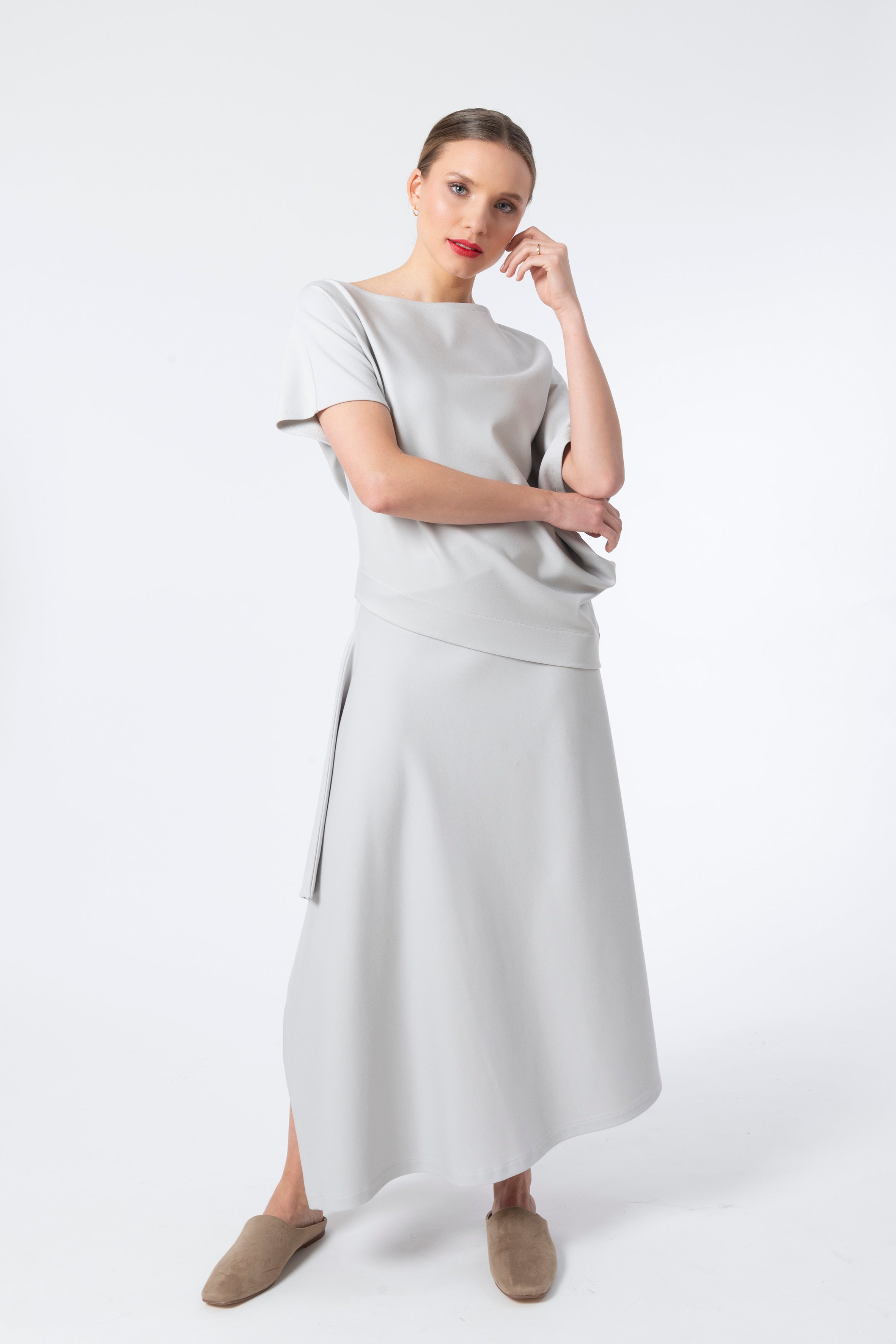 Asymetric Shirt Code 151 Soft Grey