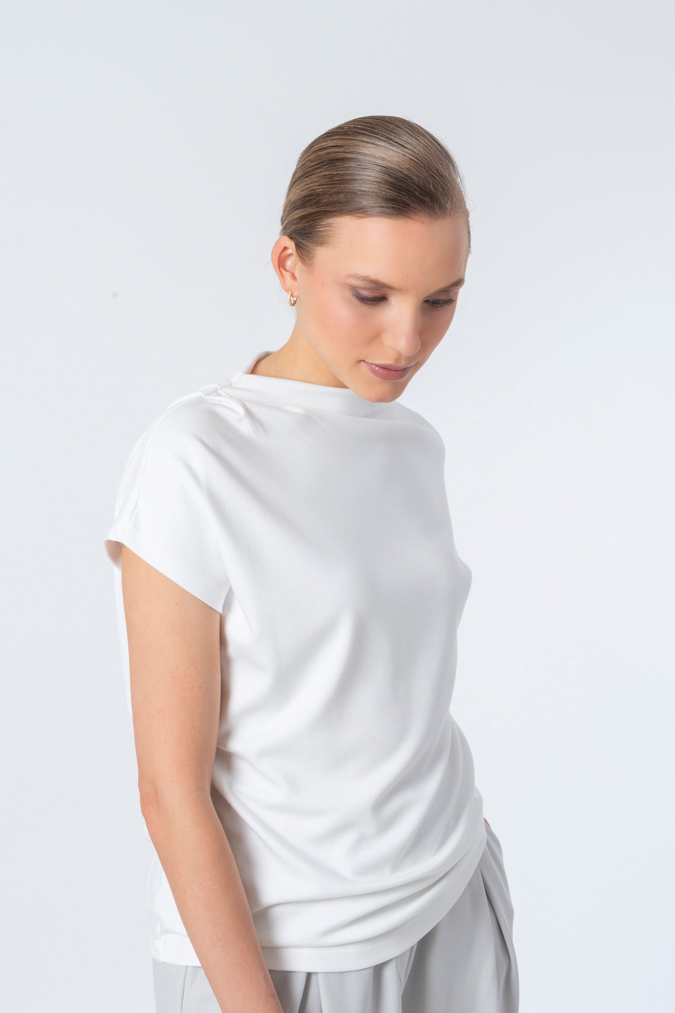 Shirt Code 152 asymetric Collar Off White