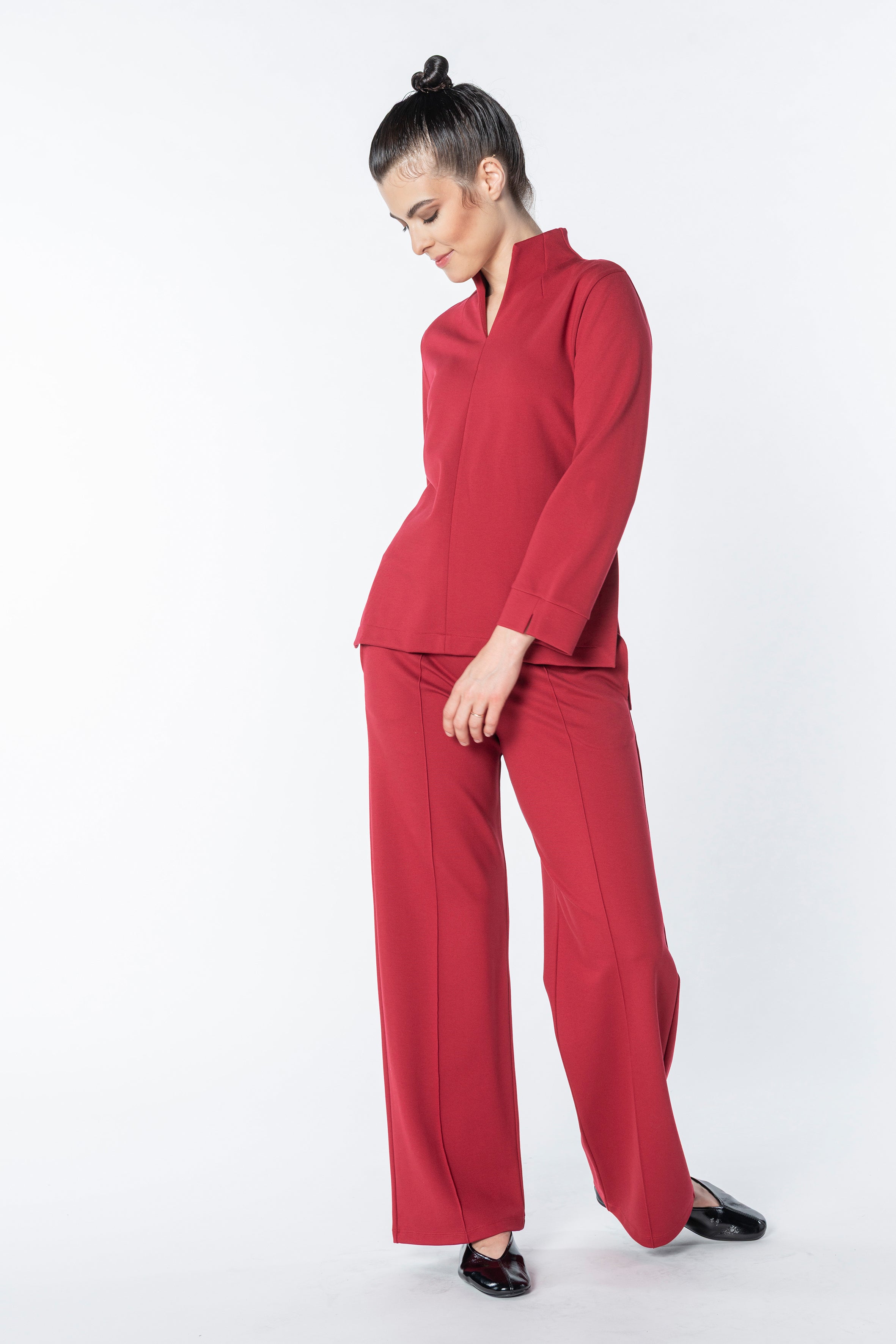 Goblet collar Sweat Code 90 scarlett