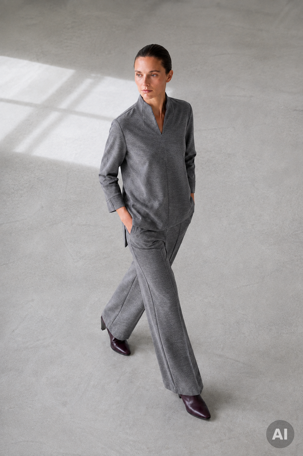 Kelchkragen Sweat Code 90 Grey mel.