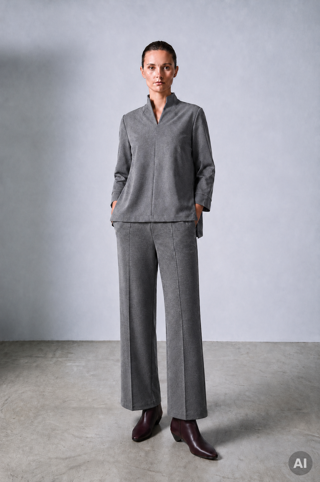 Kelchkragen Sweat Code 90 Grey mel.