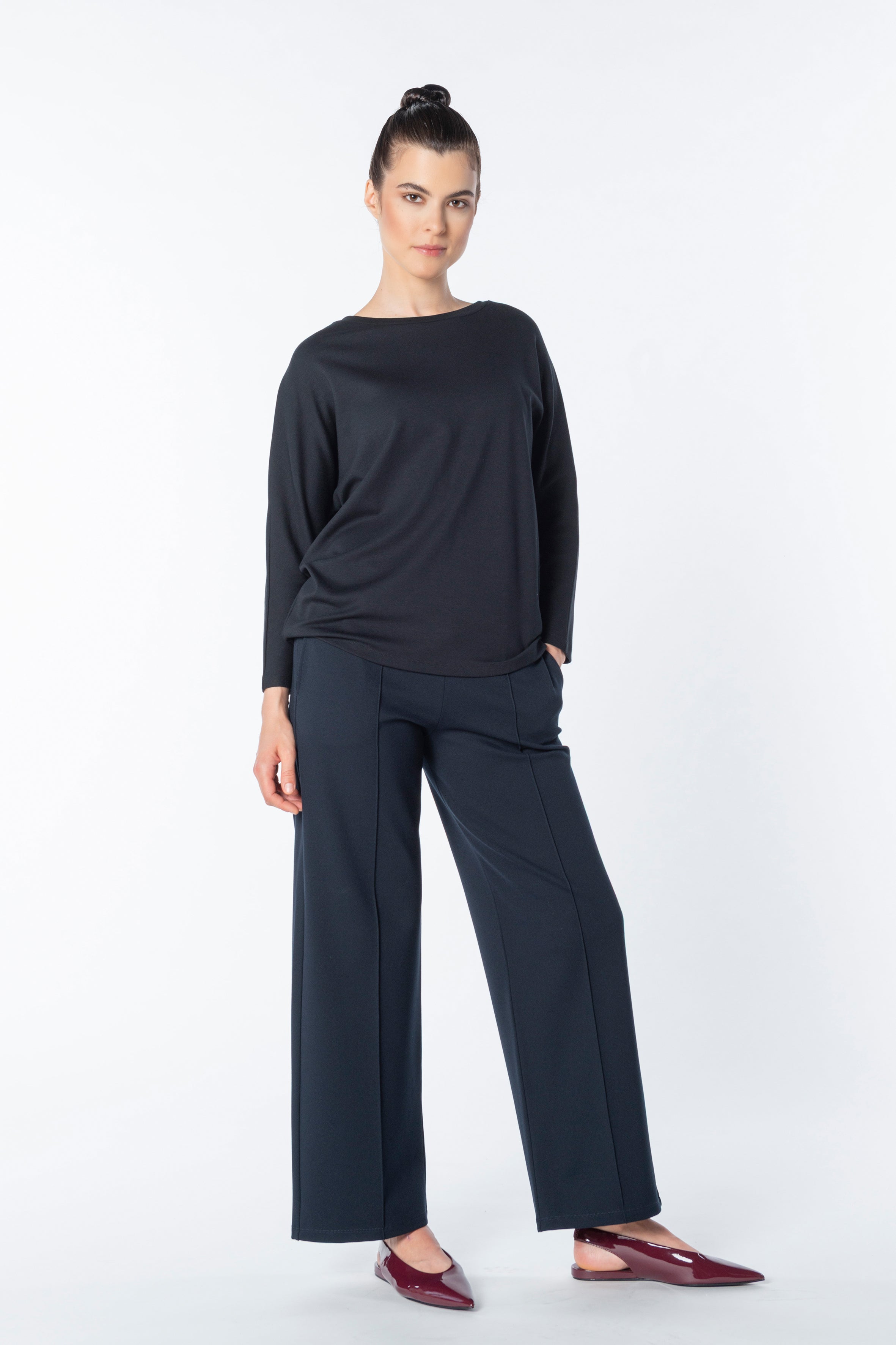 Bat Sleeve Shirt 3/4 Code 15_1 Black