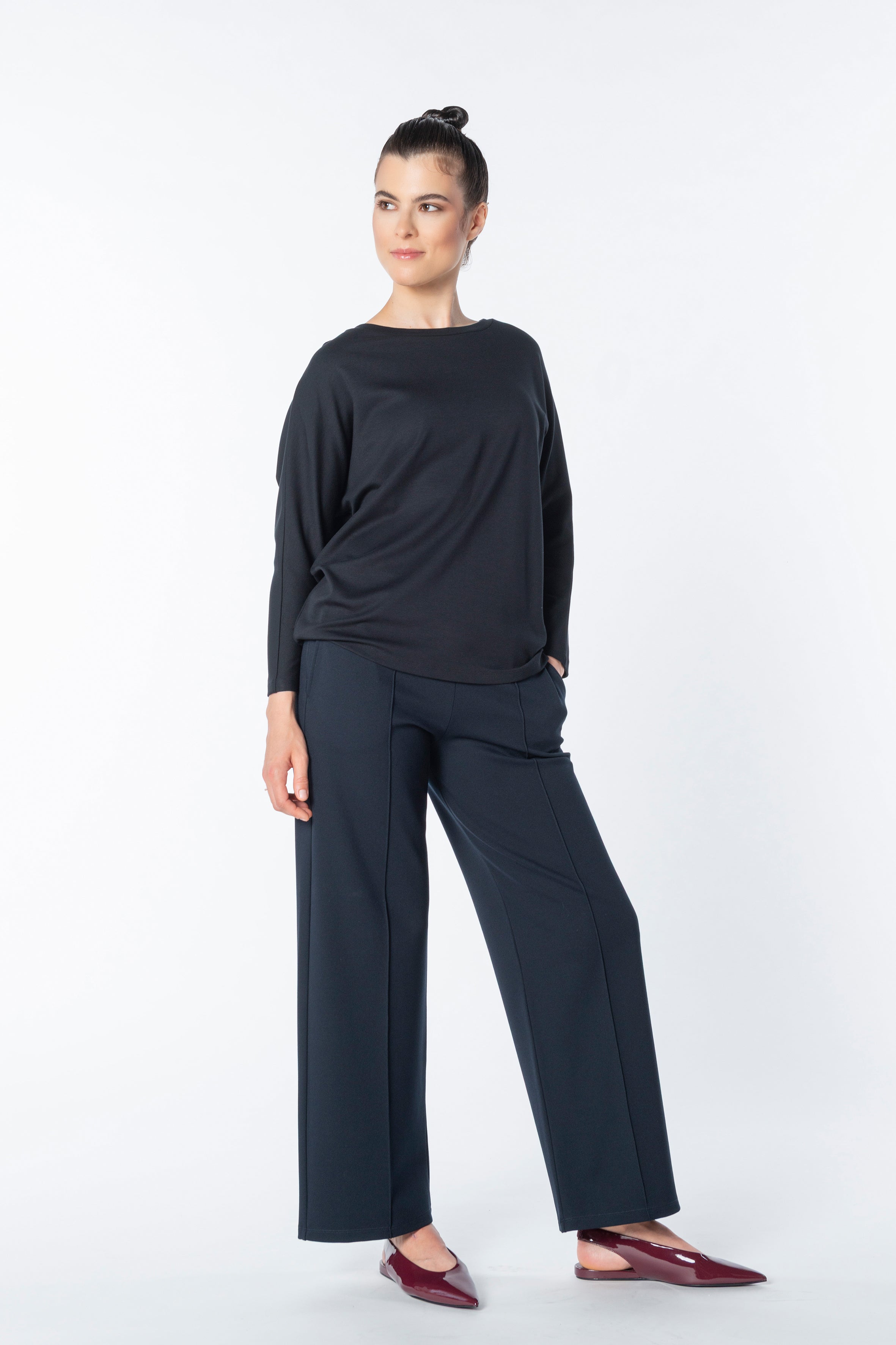 Bat Sleeve Shirt 3/4 Code 15_1 Black